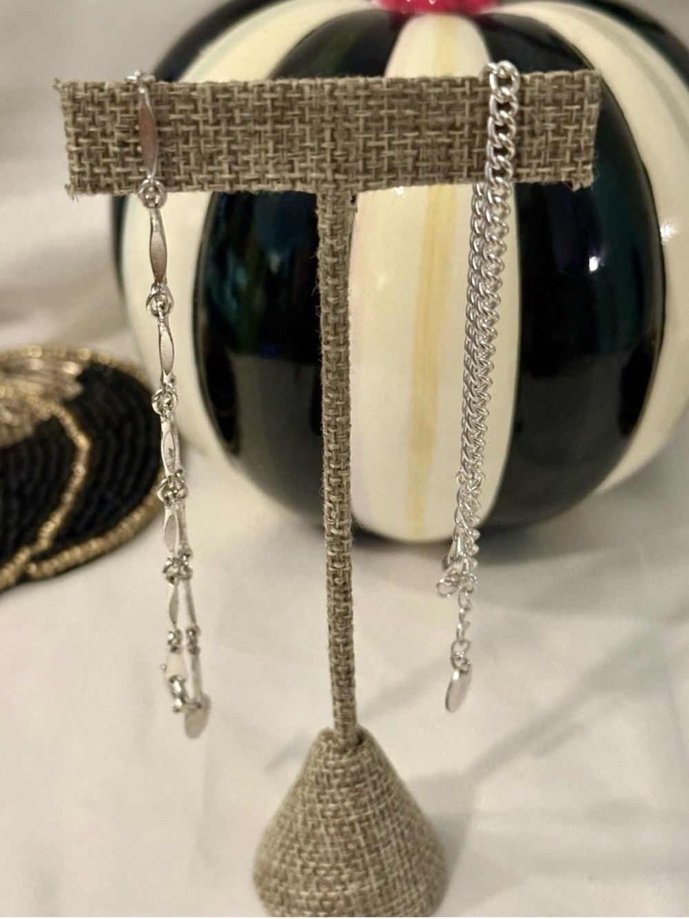 Silver Jewelry Lot - Icing 925 Sterling Silver Bracelet & Silvertone Weave Chain
